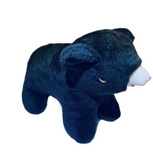 VTG 1970’s Master Made Toys 16” Black Bear Plush Souvenir Rubber Face Smoky MTNS